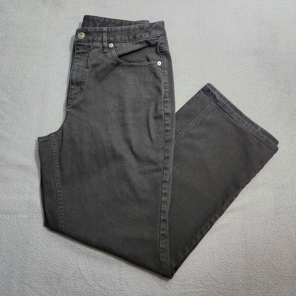 Talbots Women 12 Black Stretch High Rise Straight Leg Jeans